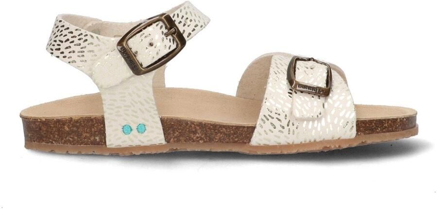 BunniesJR Babette Beach Meisjes Platte Sandalen Beige Print Imitatieleer Gesp