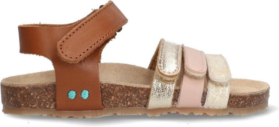 BunniesJR 225415-713 Meisjes Platte Sandalen Cognac Imitatieleer Klittenband