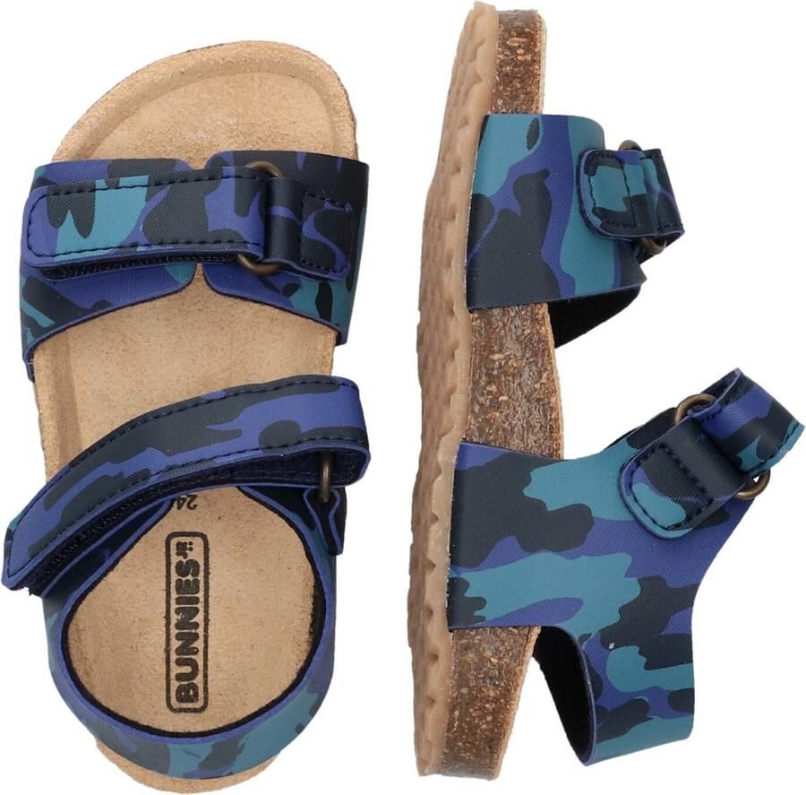 BunniesJR Bunnies JR Bas Beach Jongens Sandalen Blauw Print Imitatieleer Klittenband - Foto 2