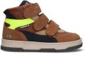 BunniesJR 225991-414 Jongens Hoge Sneakers Bruin Leer Klittenband Met Rits - Bruin