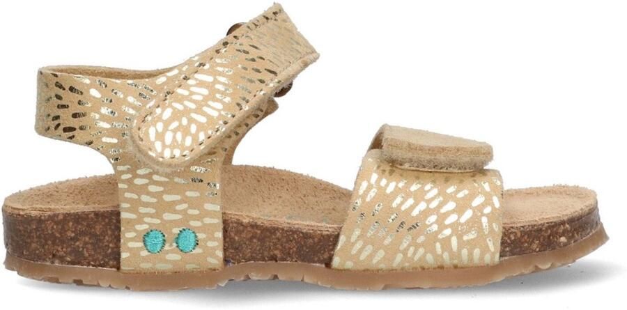 BunniesJR 225408-932 Meisjes Platte Sandalen Goud Imitatieleer Klittenband
