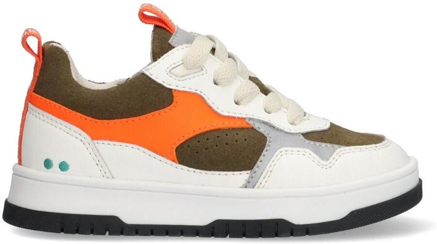 BunniesJR 225492-600 Jongens Lage Sneakers Oranje Wit Groen Leer Veters
