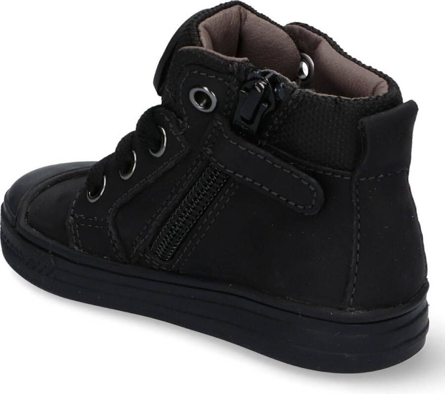 BunniesJR Bunnies JR 220630 589 Jongens Hoge Sneakers Zwart Leer Veters - Foto 3