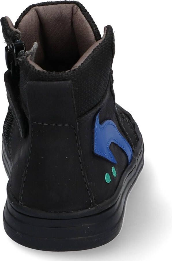 BunniesJR Bunnies JR 220630 589 Jongens Hoge Sneakers Zwart Leer Veters - Foto 4