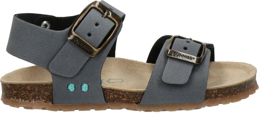 BunniesJR 226406-727 Jongens Platte Sandalen Blauw Imitatieleer Gespsluiting