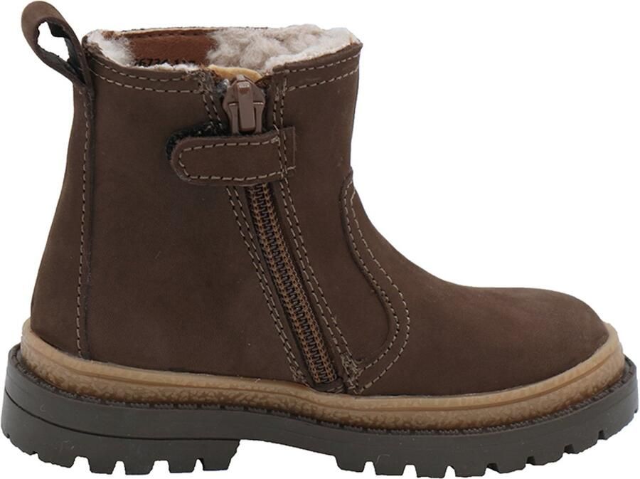 BunniesJR leren enkelboots met profielzool donkerbruin - Foto 3