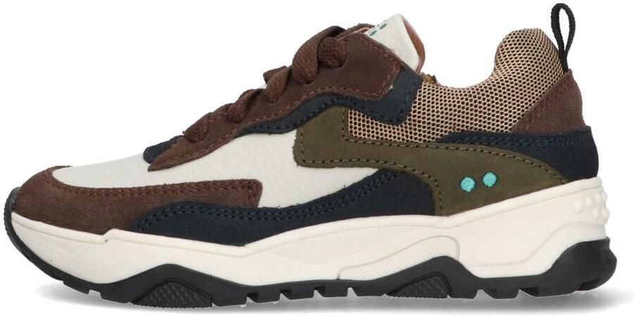 BunniesJR 225877-417 Jongens Lage Sneakers Bruin Leer Veters