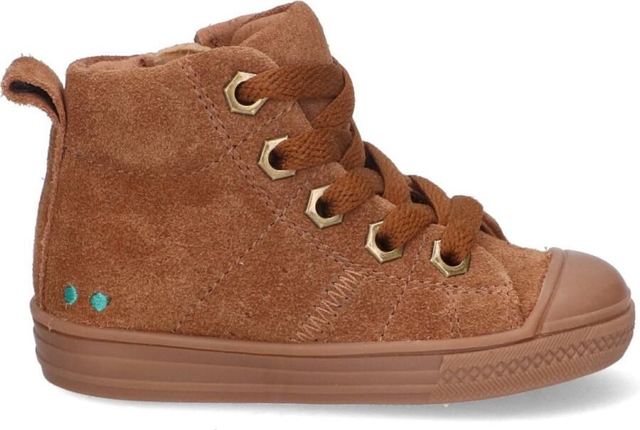 BunniesJR Bunnies JR 223636-414 Jongens Hoge Sneakers Bruin Suède Veters