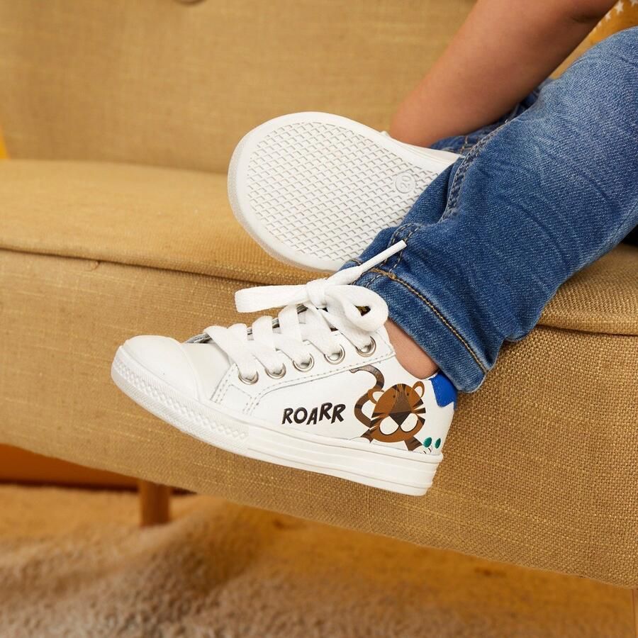 BunniesJR Bunnies JR 222230-500 Lage Sneakers Wit Print Leer Veters - Foto 2