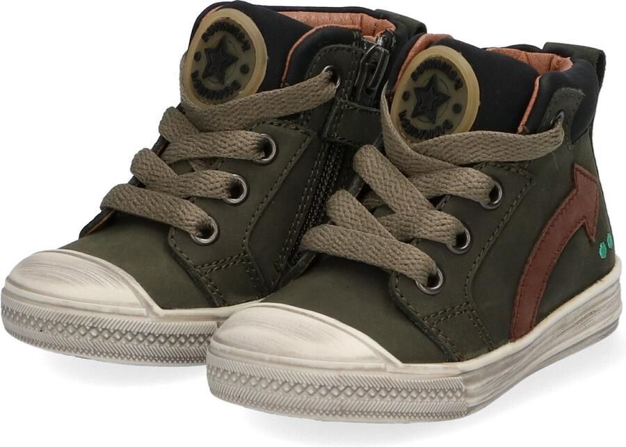 BunniesJR Bunnies JR 221630 169 Jongens Hoge Sneakers Groen Nubuck Veters - Foto 3