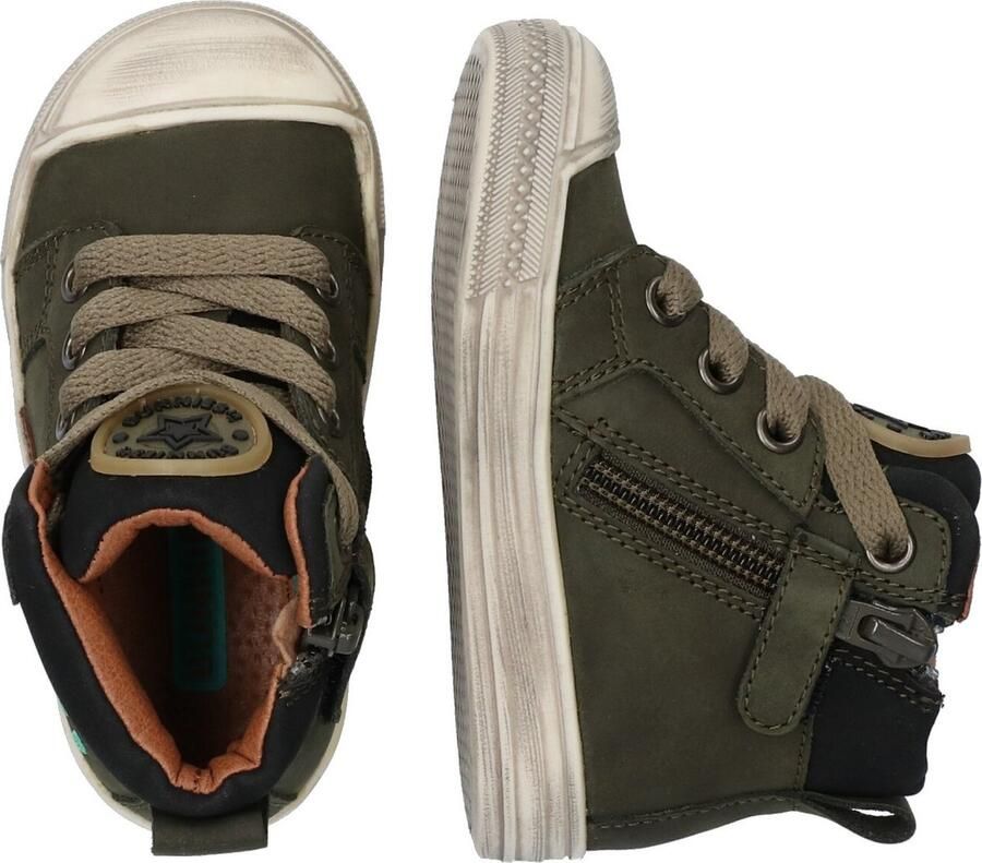 BunniesJR Bunnies JR 221630 169 Jongens Hoge Sneakers Groen Nubuck Veters - Foto 5