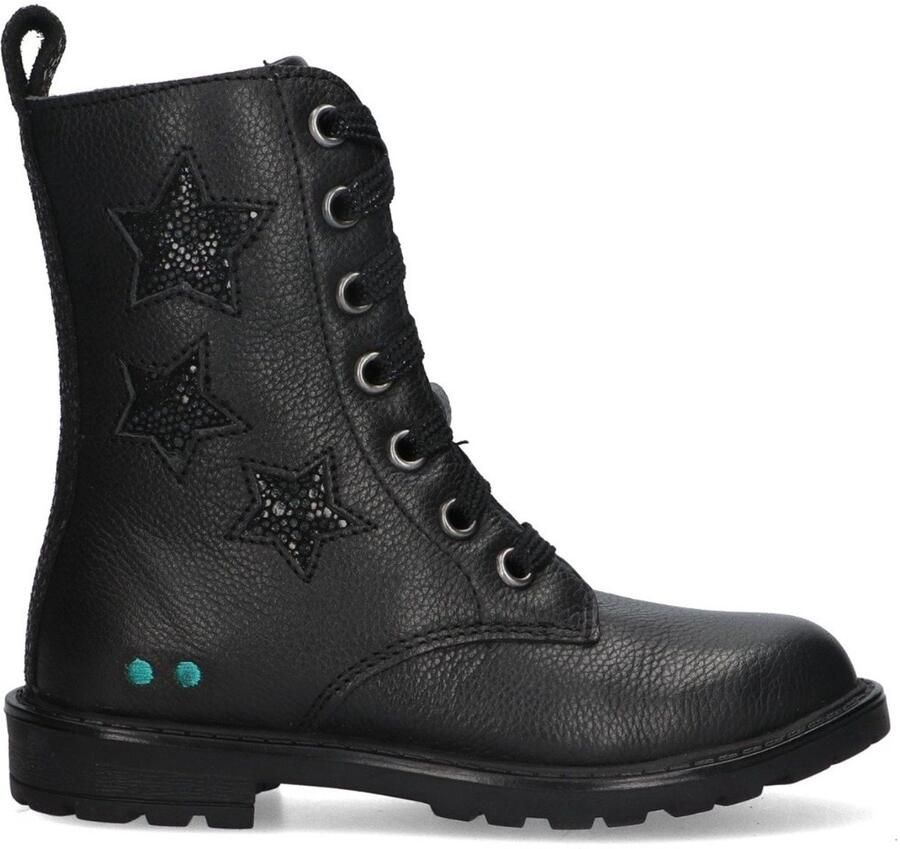 BunniesJR 225864-589 Meisjes Biker Boots Zwart Leer Veters
