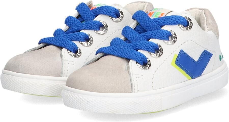 BunniesJR Bunnies JR Lucien Louw Jongens Lage Sneakers Wit Blauw Leer Veters - Foto 6