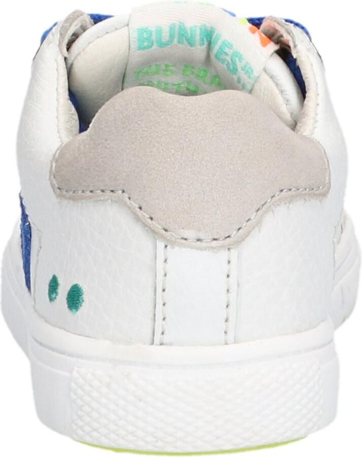 BunniesJR Bunnies JR Lucien Louw Jongens Lage Sneakers Wit Blauw Leer Veters - Foto 5