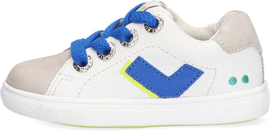 BunniesJR Bunnies JR Lucien Louw Jongens Lage Sneakers Wit Blauw Leer Veters - Foto 7