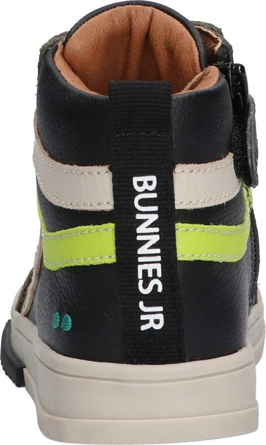 BunniesJR Bunnies JR 222832-589 Jongens Hoge Sneakers Zwart Groen Leer Veters - Foto 6