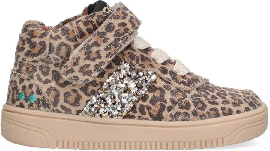 BunniesJR 225653-906 Meisjes Hoge Sneakers Beige Leer Veters