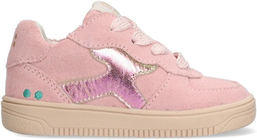 BunniesJR 225255-470 Meisjes Lage Sneakers Roze Suède Veters