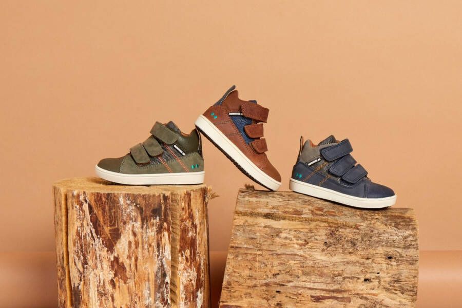 BunniesJR Bunnies JR Patrick Pit Jongens Hoge Sneakers Groen Leer Klittenband - Foto 10