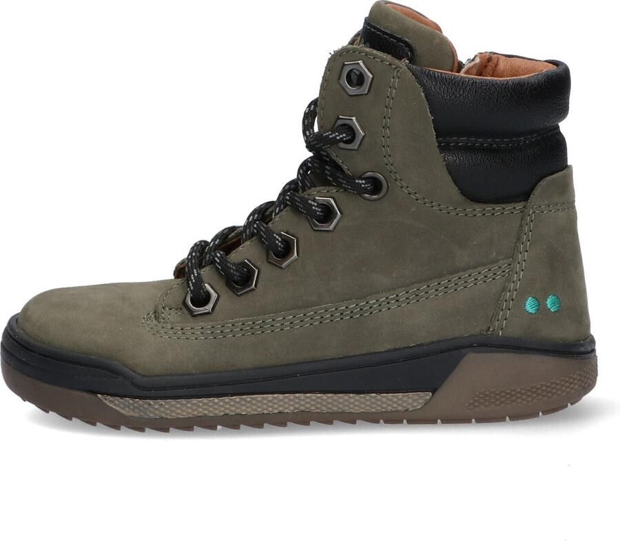 BunniesJR Bunnies JR Remco Rock Jongens Hoge Sneakers Groen Nubuck Veters - Foto 4