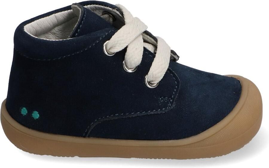 BunniesJR Rene Rap Jongens Veterschoenen Blauw Veterschoenen Baby Bunnies Nubuck Veters Babysneakers