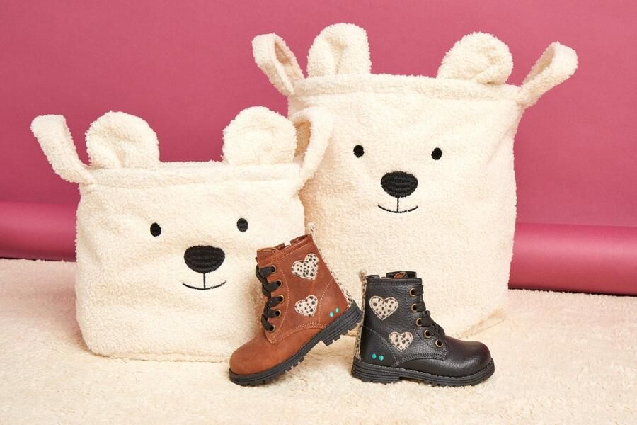 BunniesJR Bunnies JR Thijs Trots Meisjes Biker Boots Zwart Leer Veters - Foto 7