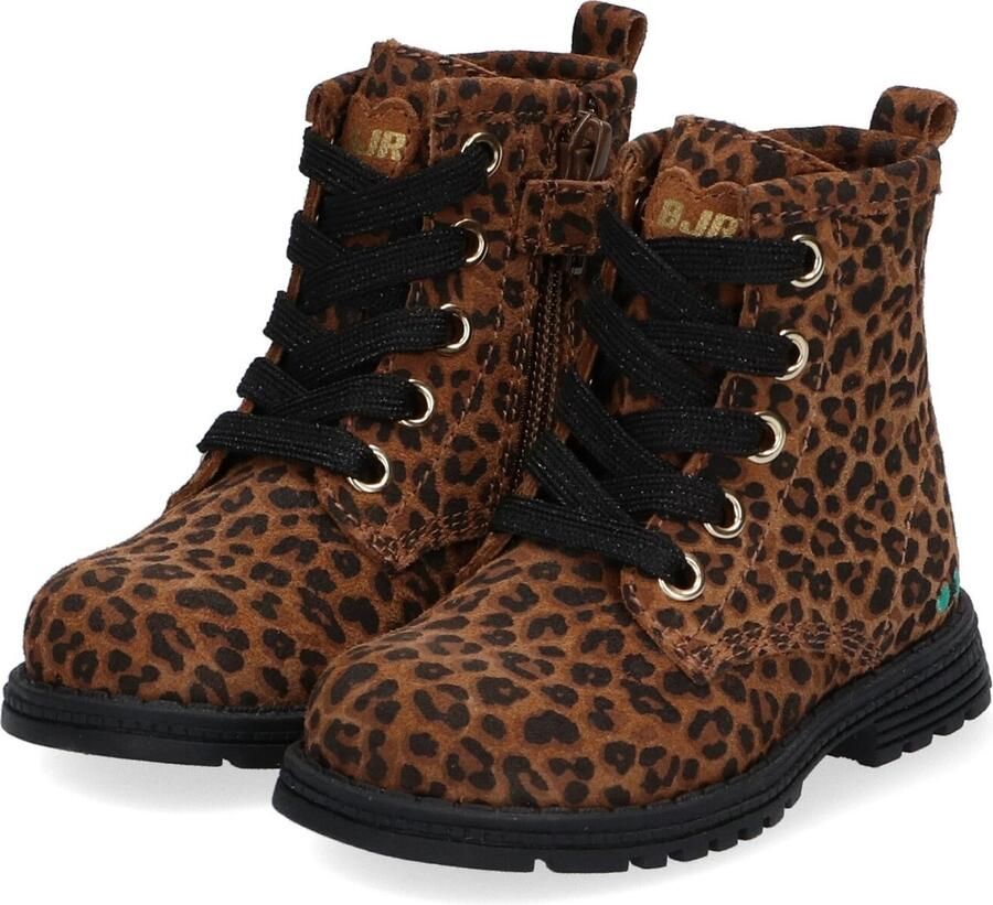 BunniesJR Bunnies JR Thijs Trots Biker Boots Bruin Print Leer Veters - Foto 4