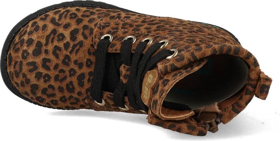 BunniesJR Bunnies JR Thijs Trots Biker Boots Bruin Print Leer Veters - Foto 9