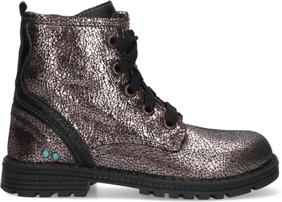 BunniesJR 225783-992 Meisjes Biker Boots Grijs Leer Veters