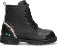 BunniesJR Tina Trots Meisjes Biker Boots Zwart Leer Veters - Zwart