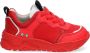 BunniesJR Bunnies JR Charlie Chunky Jongens Lage Sneakers Rood Leer Veters - Thumbnail 1