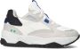 BunniesJR 225375-103 Jongens Lage Sneakers Wit Grijs Blauw Leer Veters - Thumbnail 2