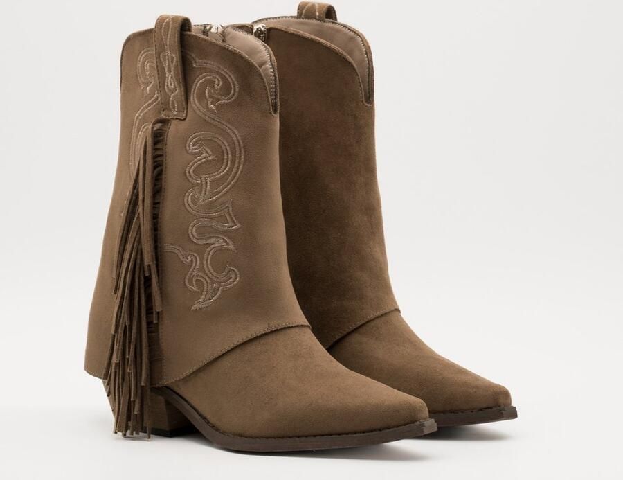 Buonarotti Dames Cowboylaarzen Khaki Suedine