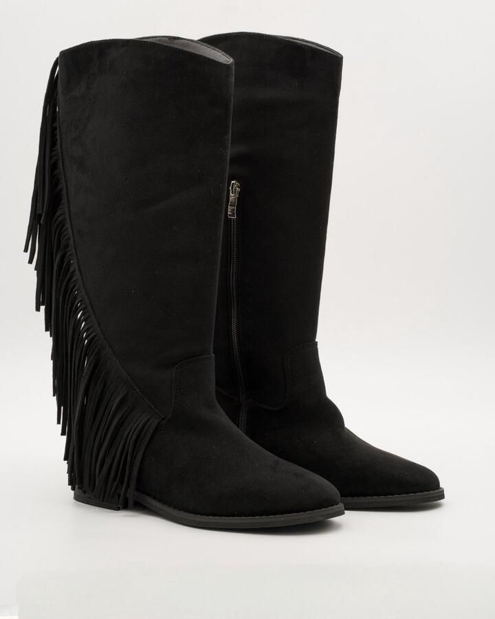 Buonarotti Dames Cowboylaarzen Zwart Suedine