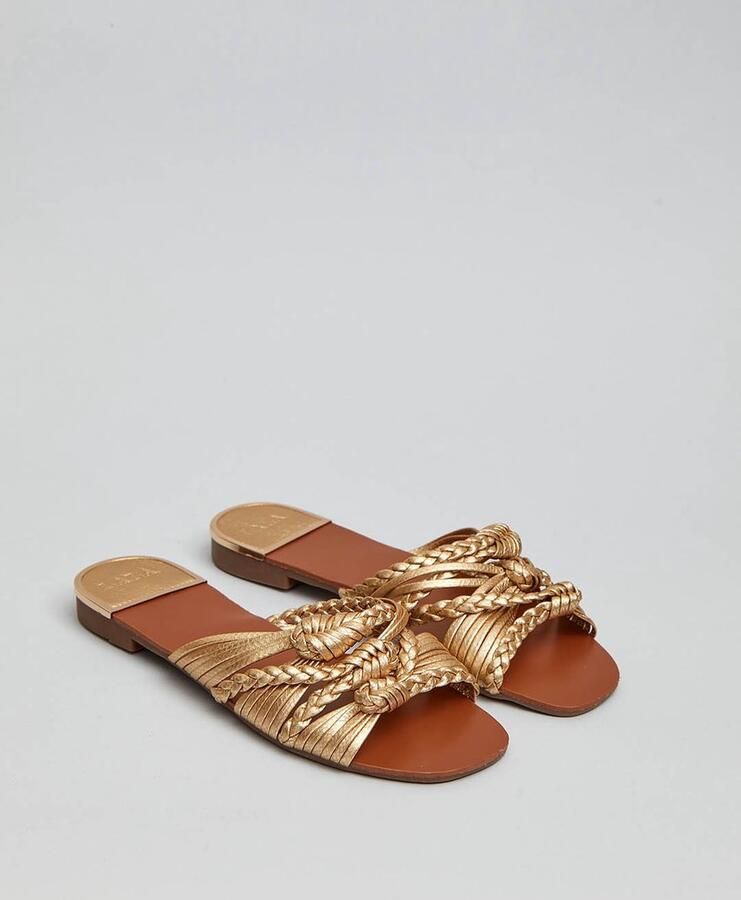 Weloveshoes SmileFavorites Instappers Western Goud Imitatieleer