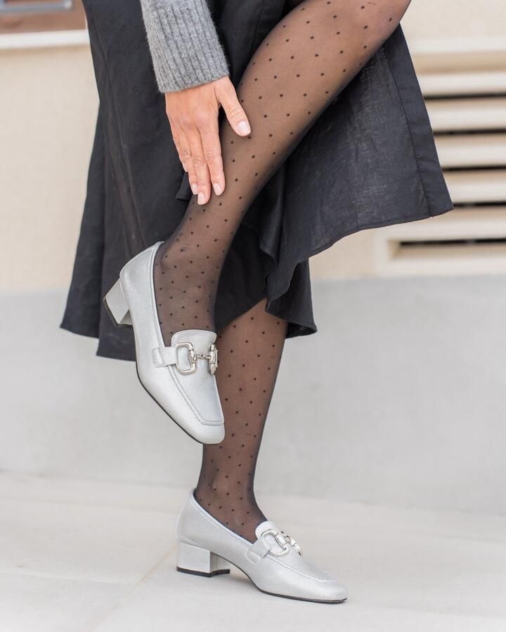 Weloveshoes SmileFavorites Loafers & Espadrilles Western Zilver Imitatieleer - Foto 3