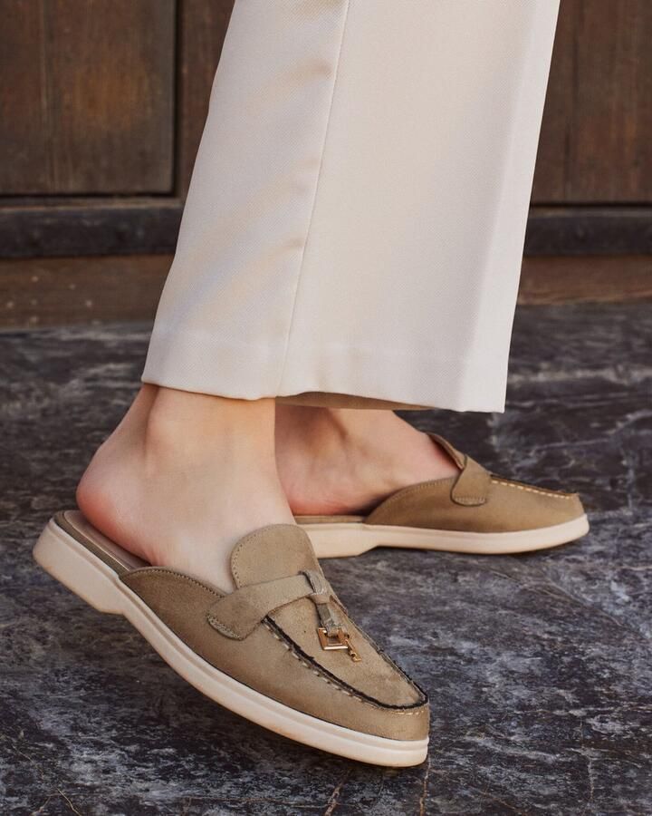 Buonarotti Dames Loafers Mocassins Groen Suedine Instappers - Foto 2