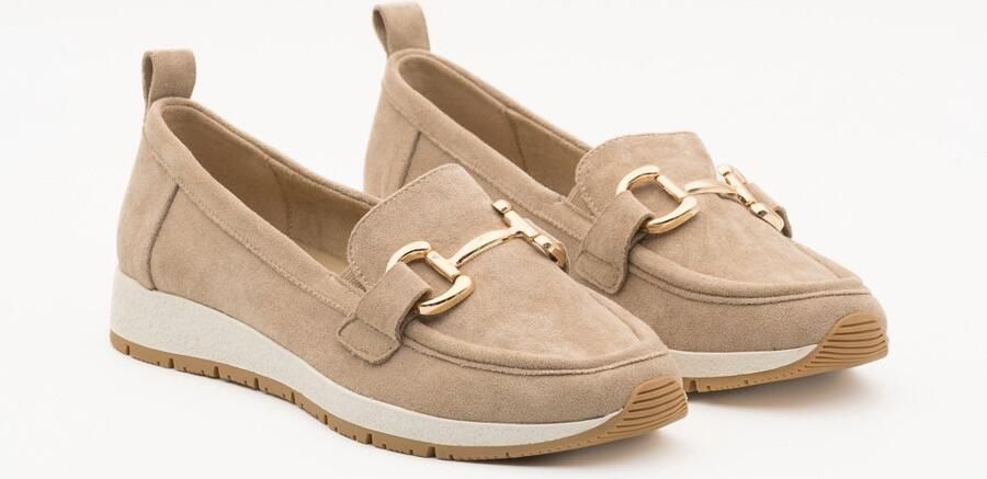 Buonarotti Dames Loafers Mocassins Khaki Suedine