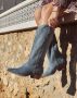 Weloveshoes SmileFavorites Dames Cowboylaarzen met Hak Blauw - Thumbnail 1