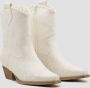 Weloveshoes SmileFavorites Dames Cowboylaarzen met Hak Kort Wit Imitatieleer - Thumbnail 1