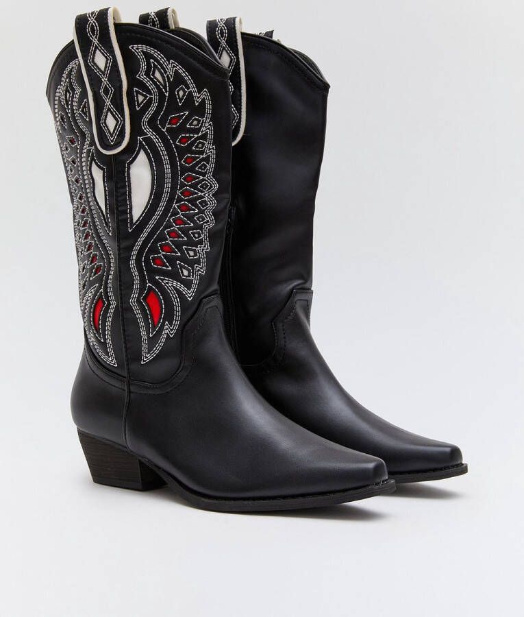 Buonarotti Dames Cowboylaarzen Zwart Imitatieleer