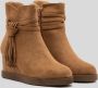 Weloveshoes Black Friday Deal Dames Enkellaarzen Western Suedine Camel - Thumbnail 2