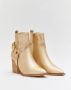 Weloveshoes SmileFavorites Dames Enkellaarzen met Hak Goud Imitatieleer - Thumbnail 1
