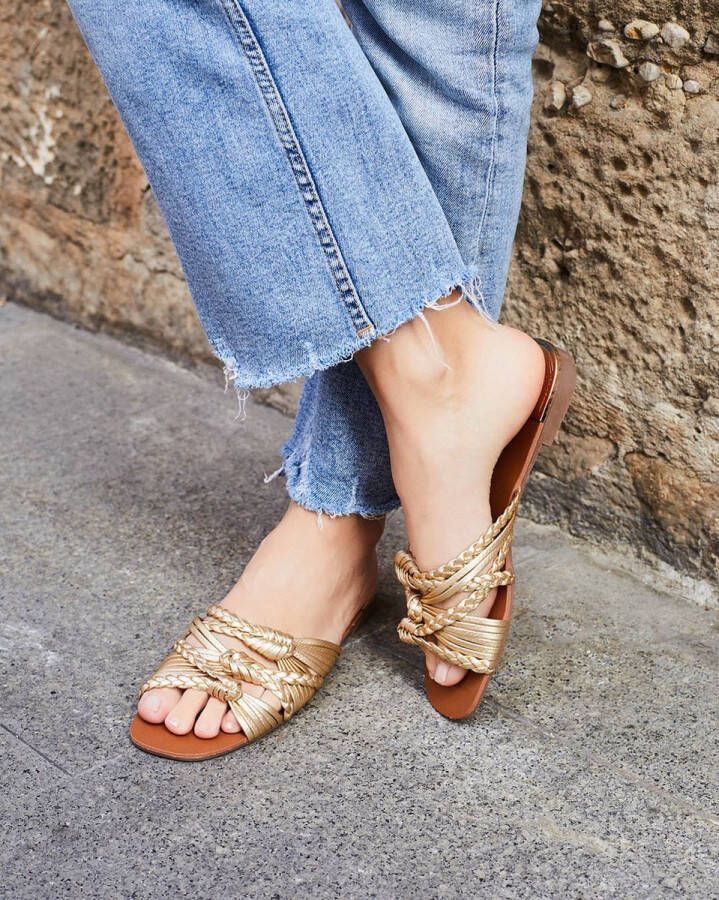 Weloveshoes SmileFavorites Instappers Western Goud Imitatieleer