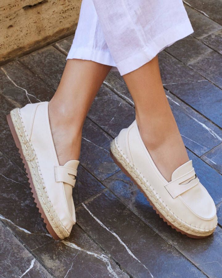 Buonarotti Dames Loafers & Mocassins Espadrilles Wit Imitatieleer