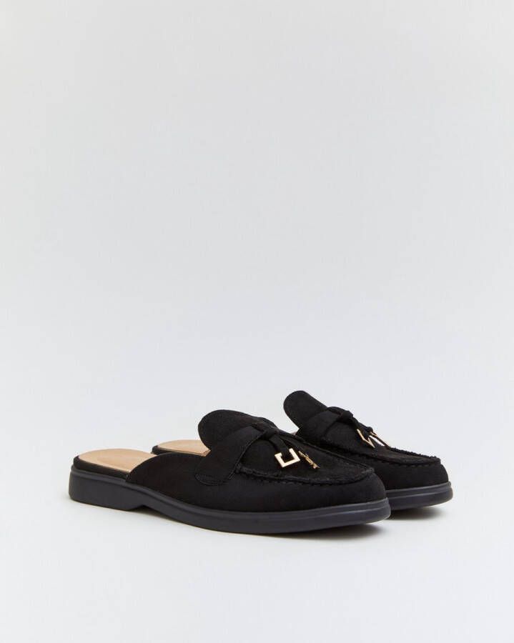 Buonarotti Dames Loafers & Mocassins Zwart Suedine Instappers