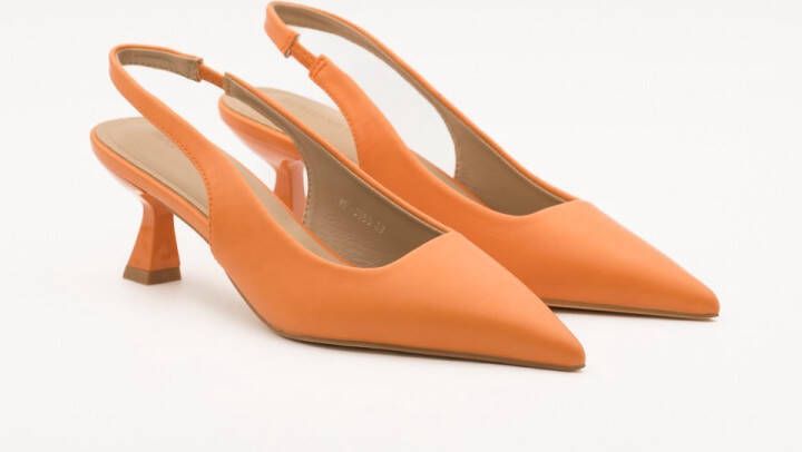 Buonarotti Dames Pumps Slingbacks Oranje Imitatieleer Hakken Oranje