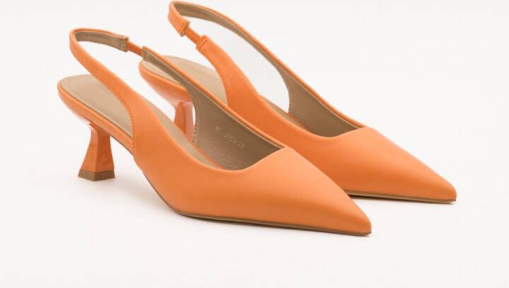 Buonarotti Dames Pumps Slingbacks Oranje Imitatieleer Hakken Oranje