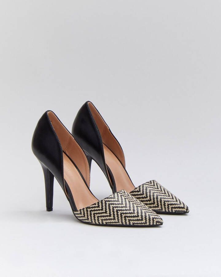 Buonarotti Dames Pumps Slingbacks Zwart Imitatieleer Hakken