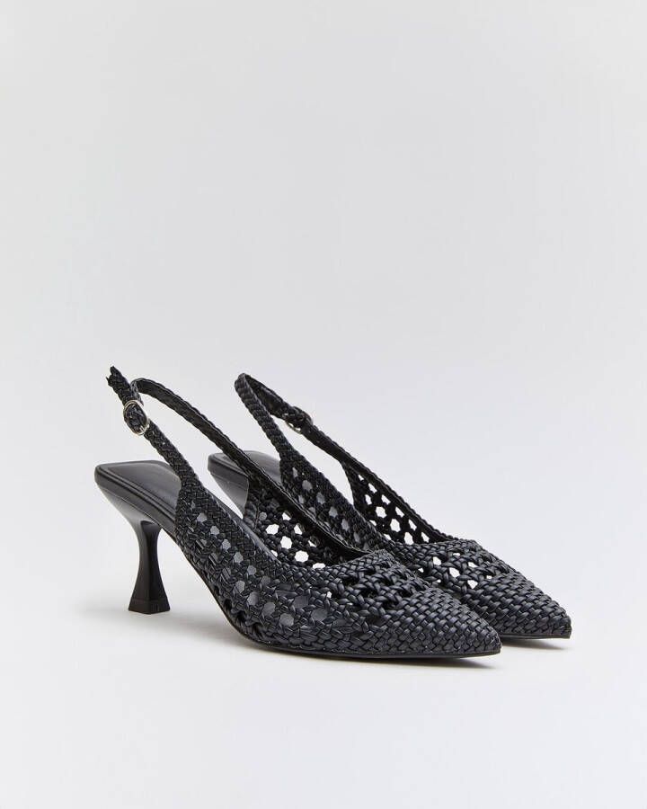 Buonarotti Dames Pumps Slingbacks Zwart Imitatieleer Hakken
